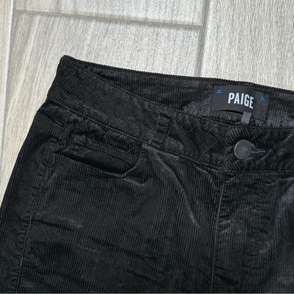 PAIGE HOXTON Ultra Skinny Black Velvet Corduroy Mid Rise Jeans 27 - Picture 3 of 10